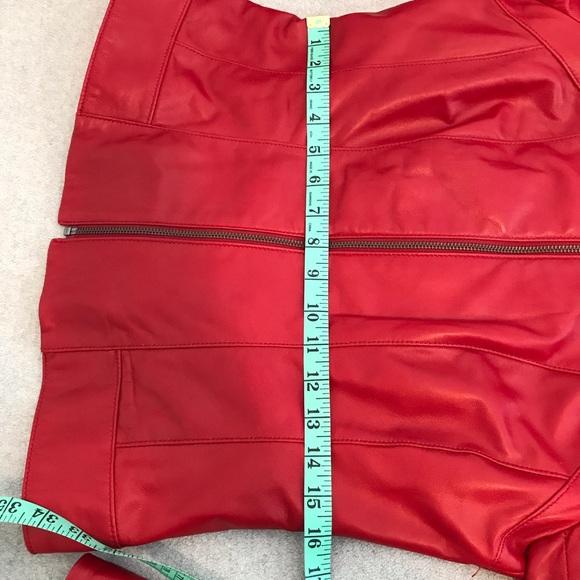Danier | Red Italian Leather Jacket  XS ~ NWOT - Picture 11 of 15